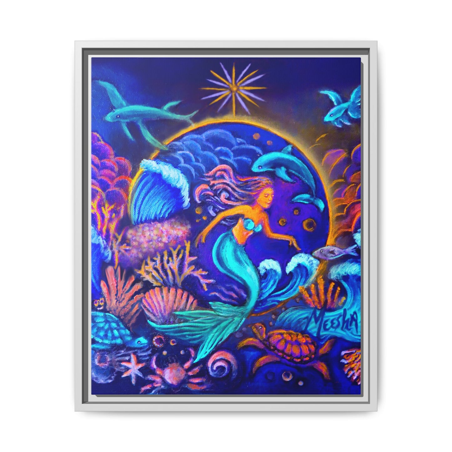 Celestrial Extraterrestrial Framed Canvas Print