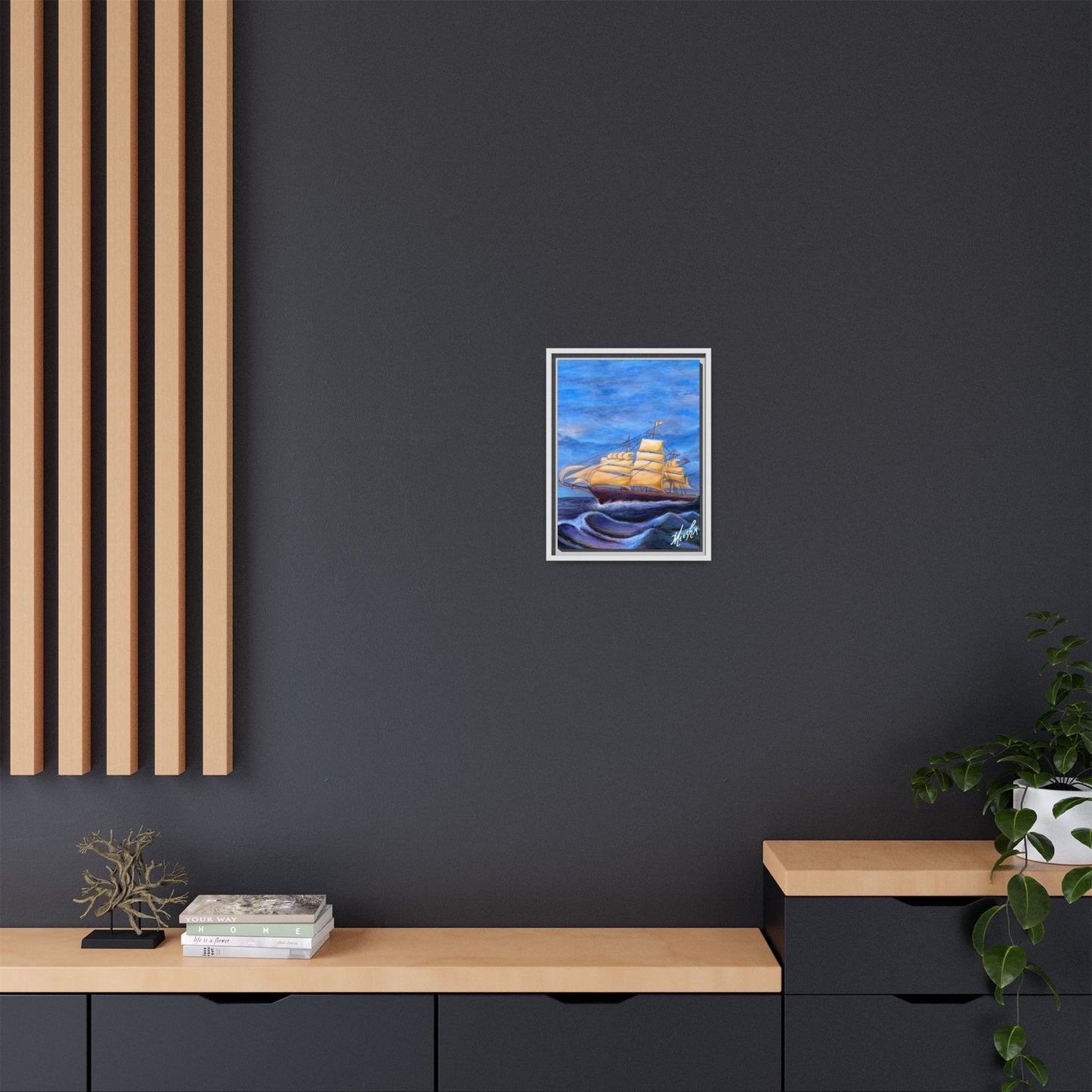 Whimsical Wavehopper Framed Canvas Print