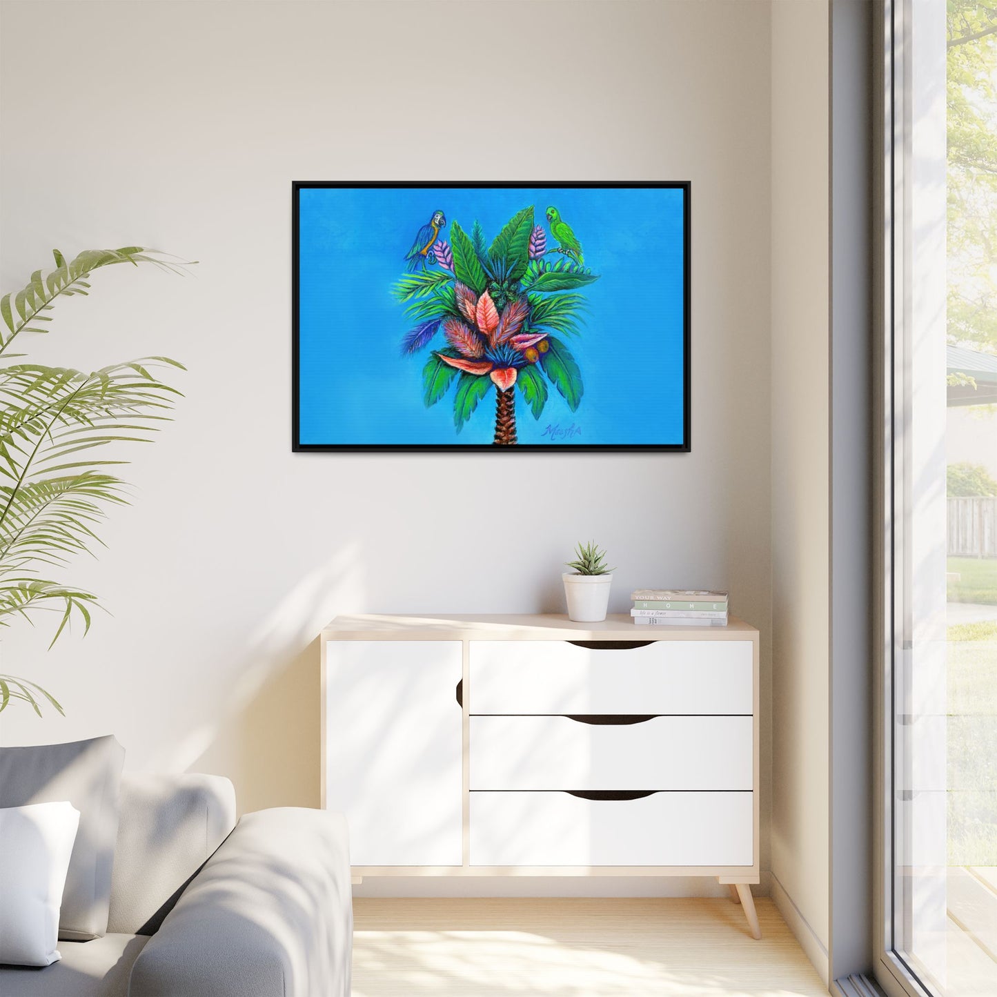 Palm Tree of Life Framed Canvas Print