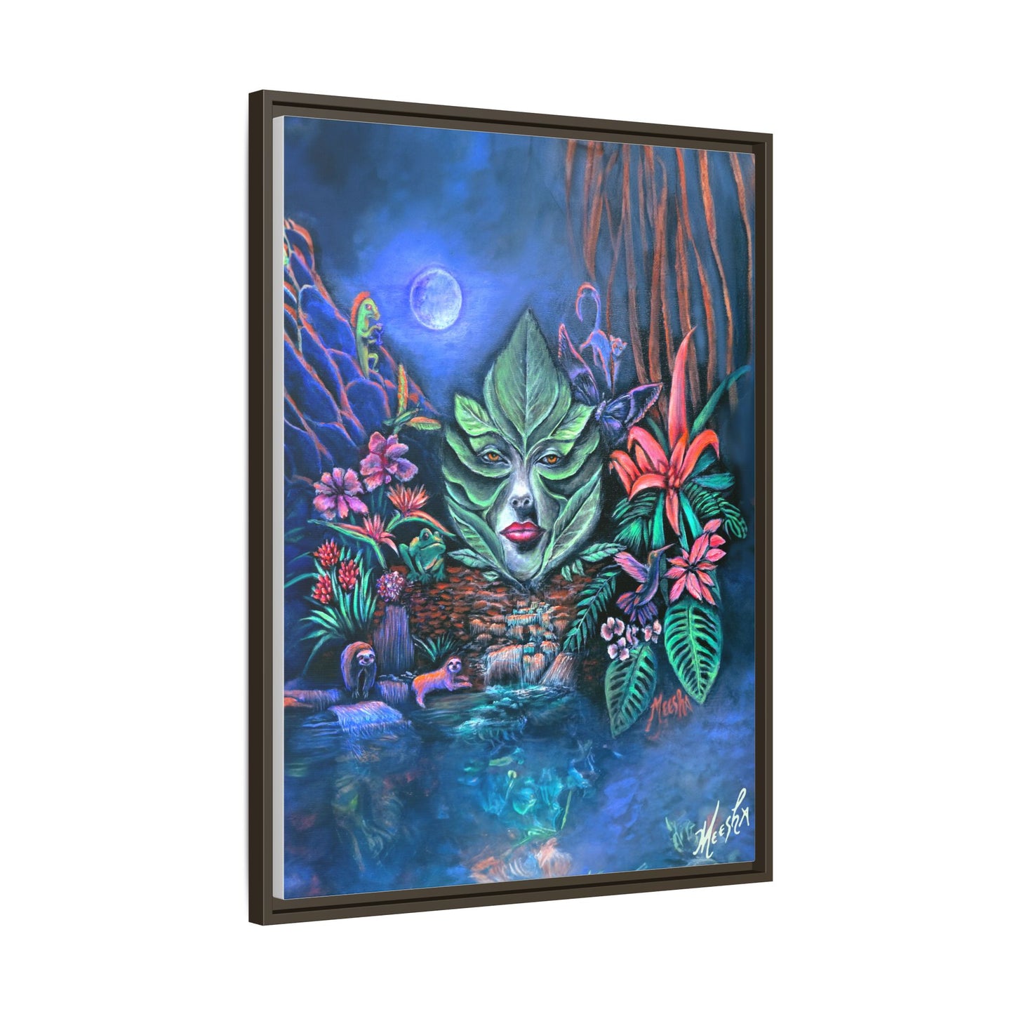 Moonlight Mischief Framed Canvas Print