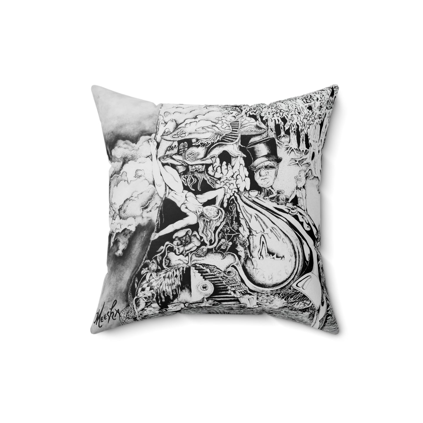 Alice In Wonderland Spun Polyester Square Pillow