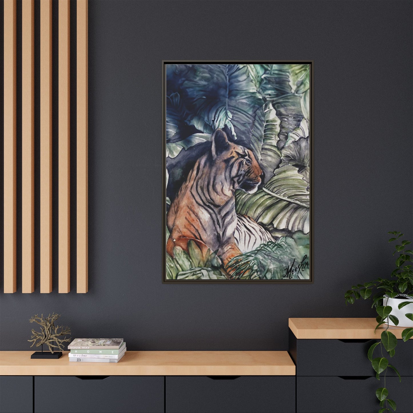 Watchful Warrior Framed Canvas Print