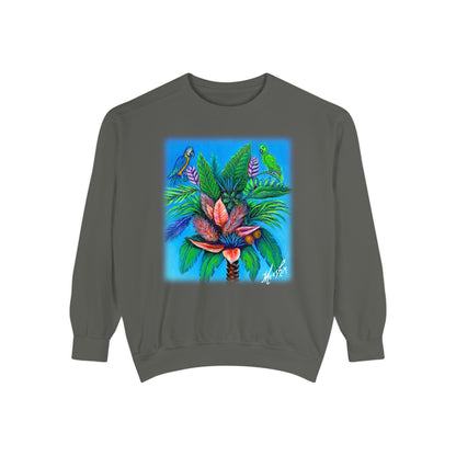 Palm Tree of Life Unisex Garment-Dyed Sweatshirt