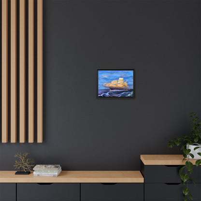 Whimsical Wavehopper Framed Canvas Print