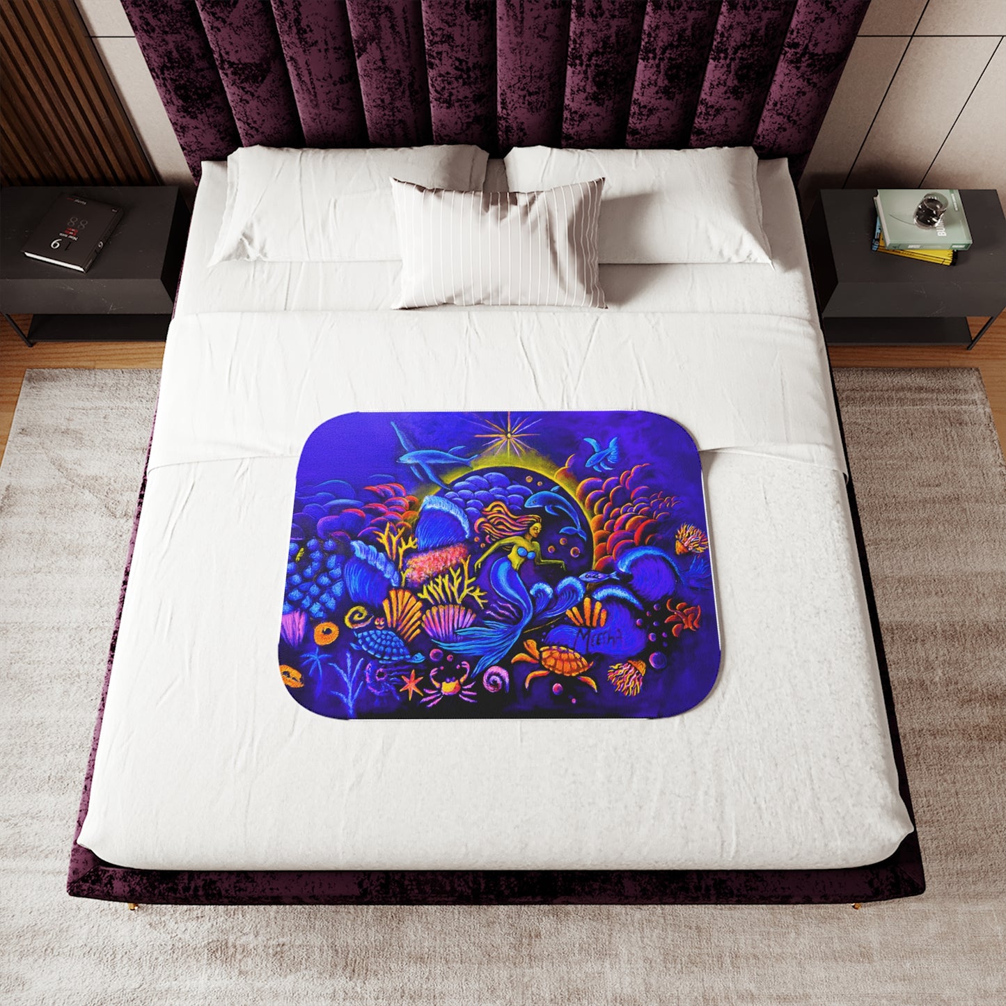 Colorful and Cozy Celestial Extraterrestrial Favorite Sherpa Blanket