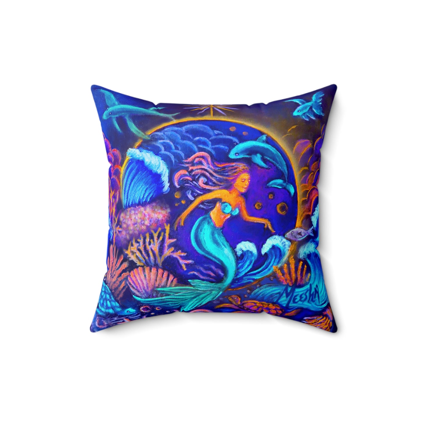 Celestrial Extraterrestrial Spun Polyester Square Pillow
