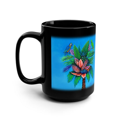 Palmtree of Life Black Mug, 15oz