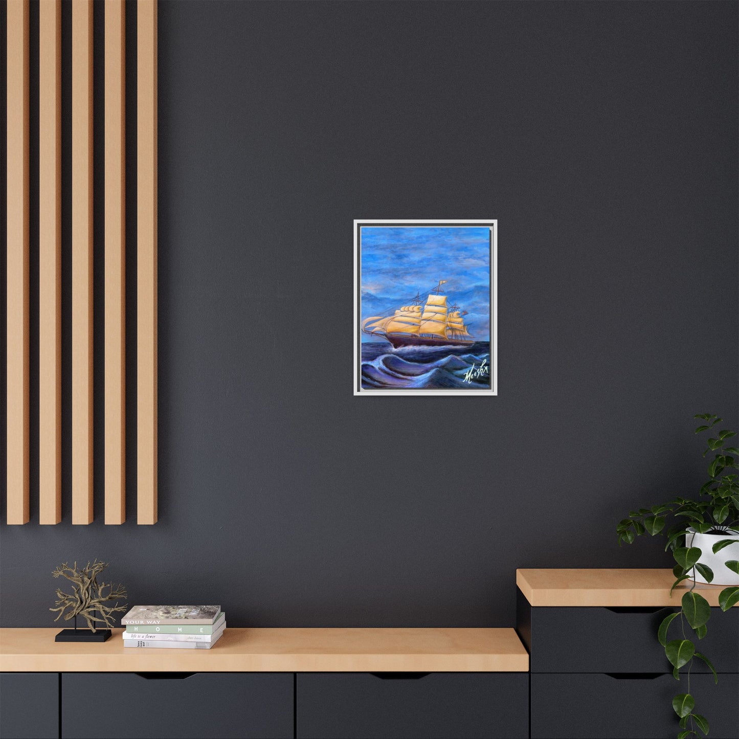 Whimsical Wavehopper Framed Canvas Print