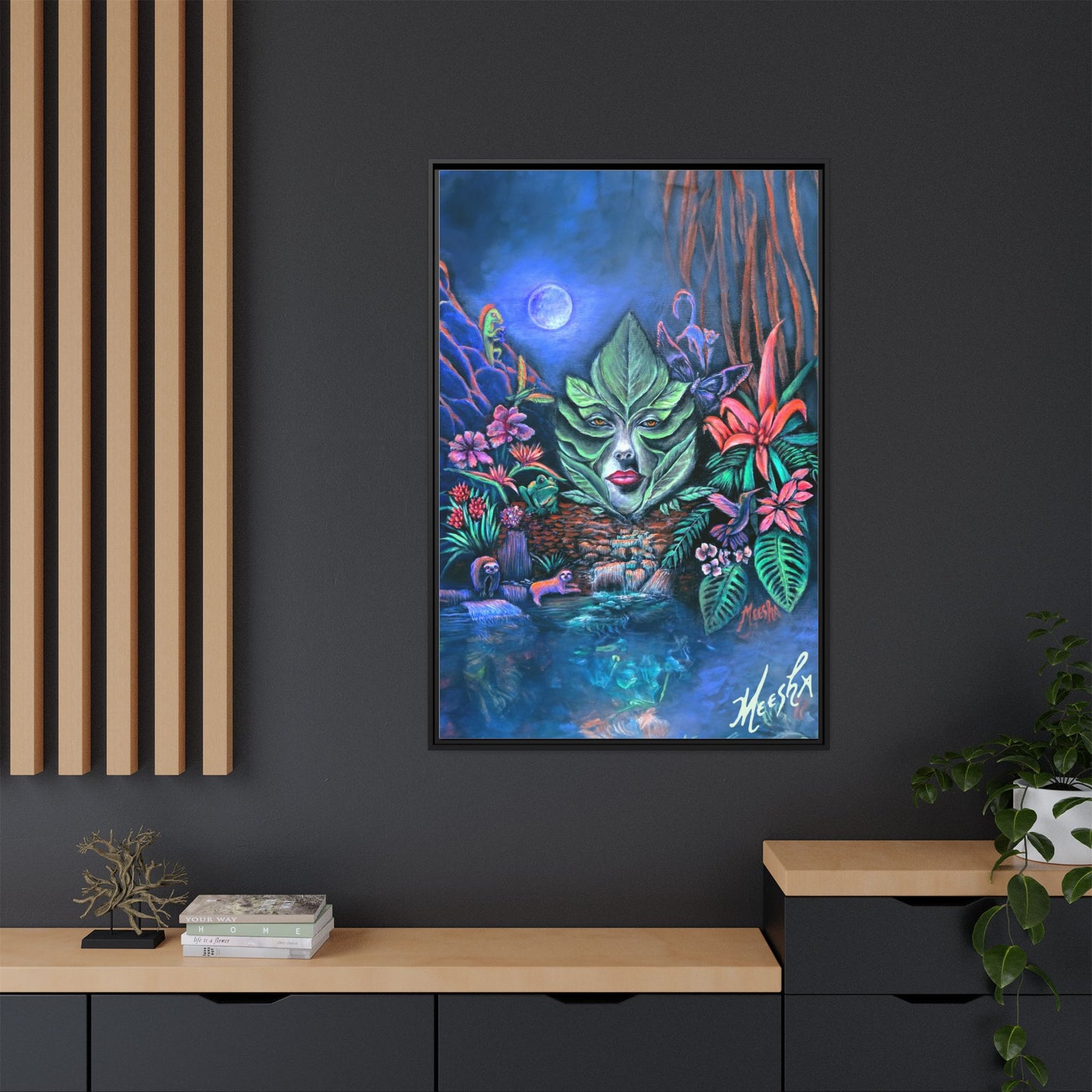 Moonlight Mischief Framed Canvas Print