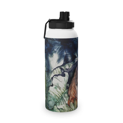 Watchful Warrior Stainless Steel Water Bottle with Tiger Design
