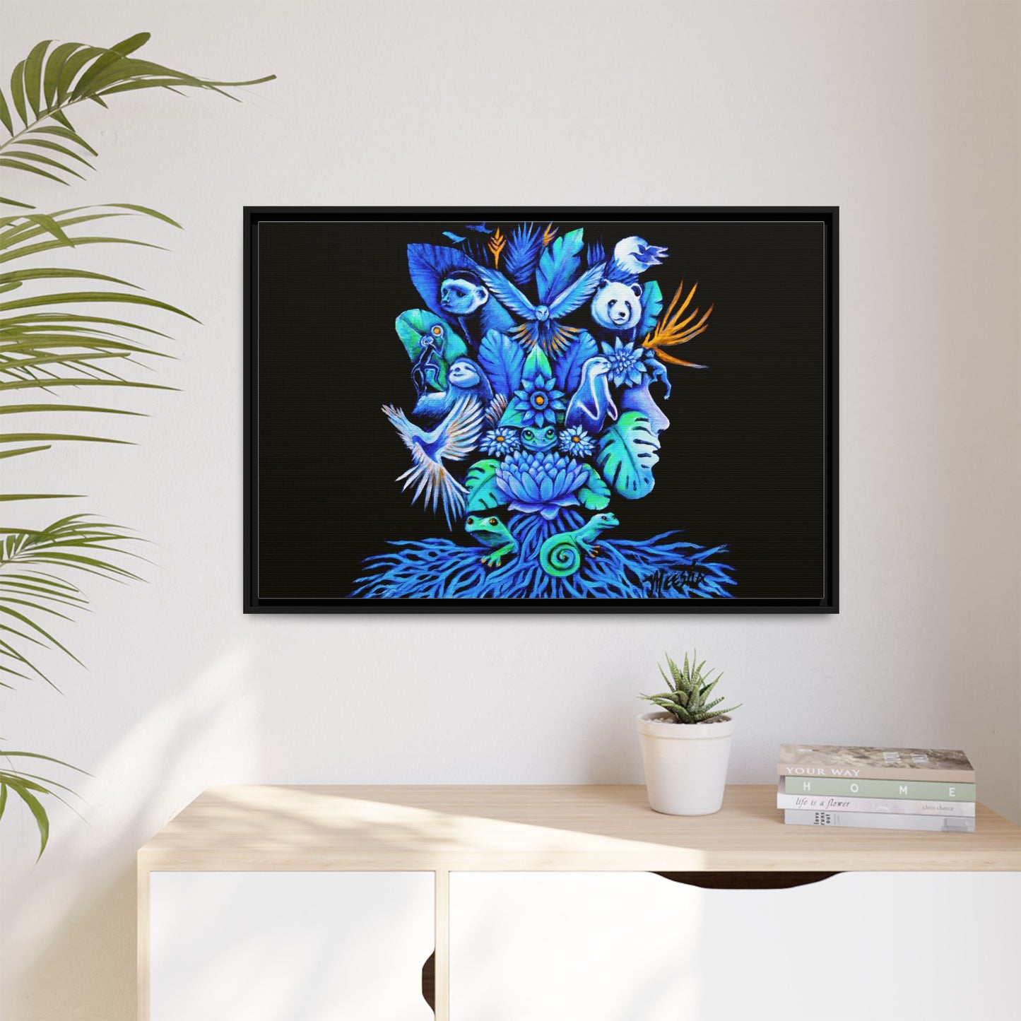 Out of The Blue Framed Canvas Print