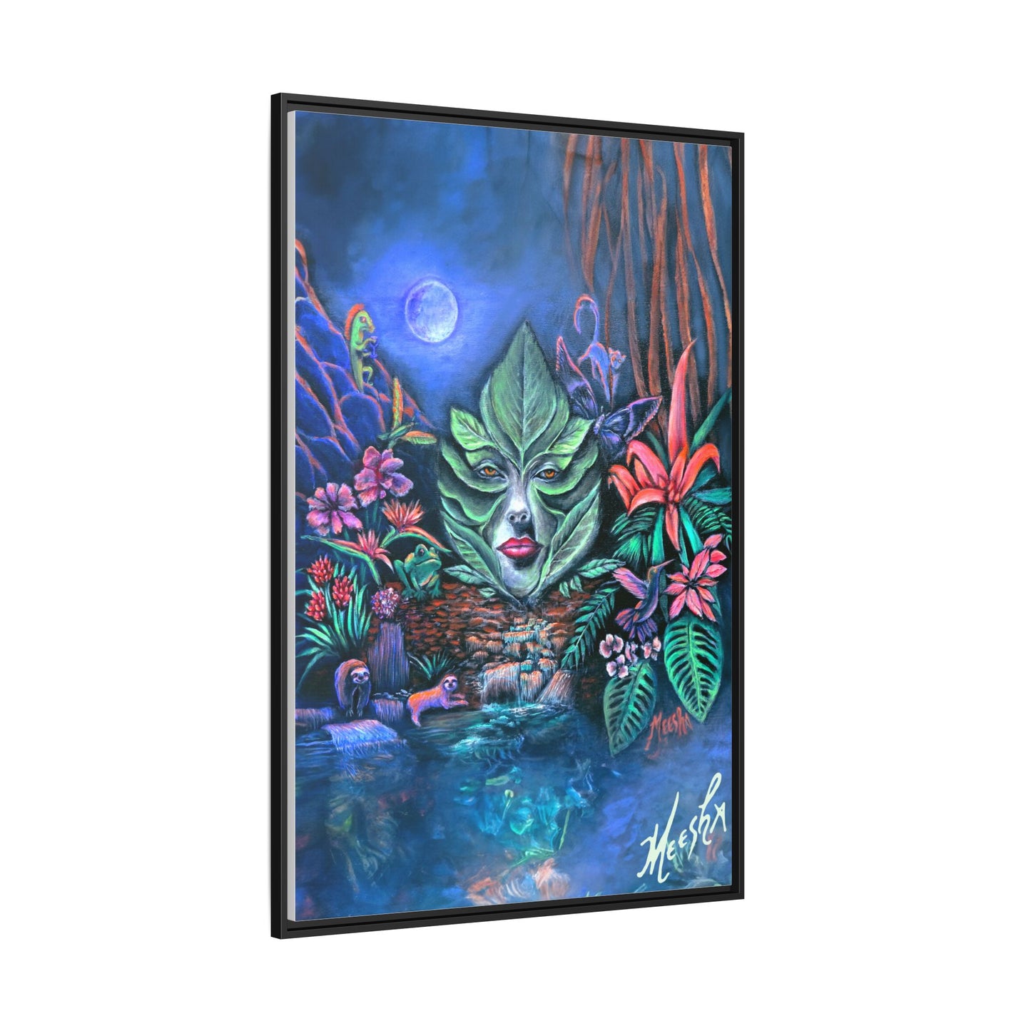Moonlight Mischief Framed Canvas Print