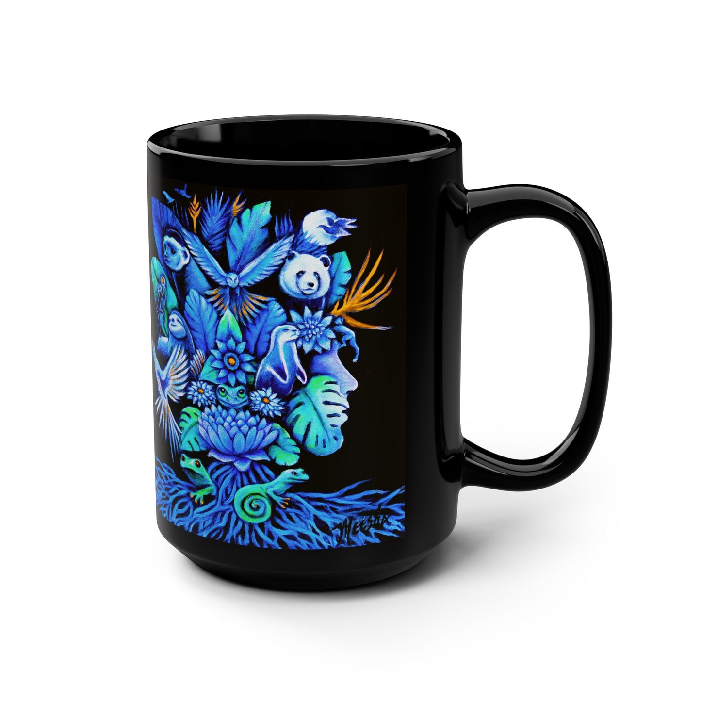 Out of the Blue Black Mug, 15oz