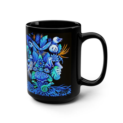 Out of the Blue Black Mug, 15oz