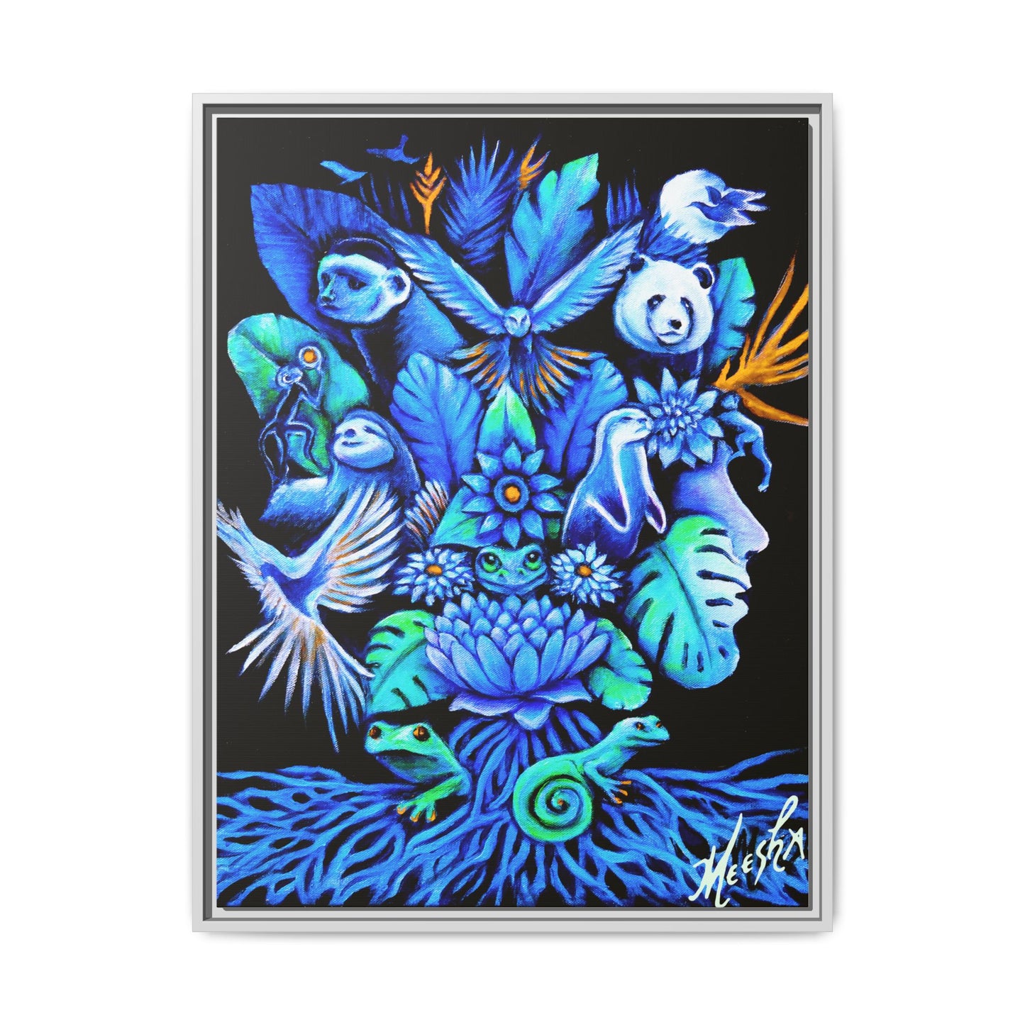 Out of The Blue Framed Canvas Print