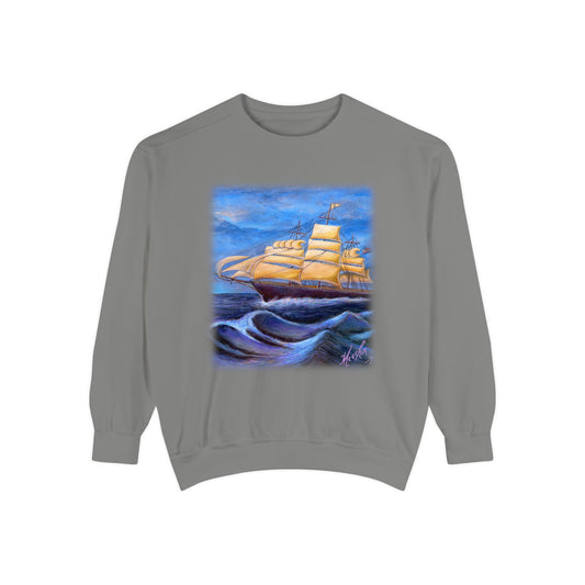 Whimsical Wavehopper Unisex Garment-Dyed Sweatshirt