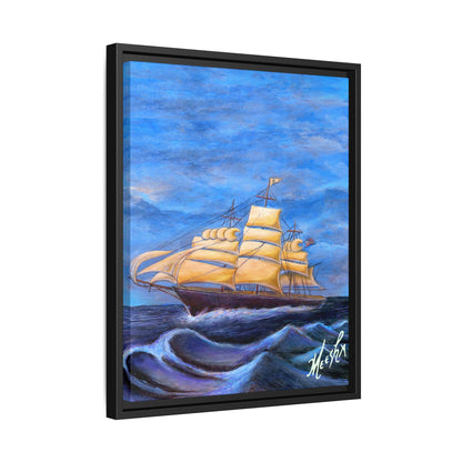 Whimsical Wavehopper Framed Canvas Print