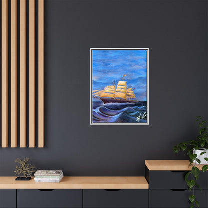 Whimsical Wavehopper Framed Canvas Print