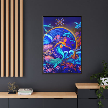 Celestrial Extraterrestrial Framed Canvas Print