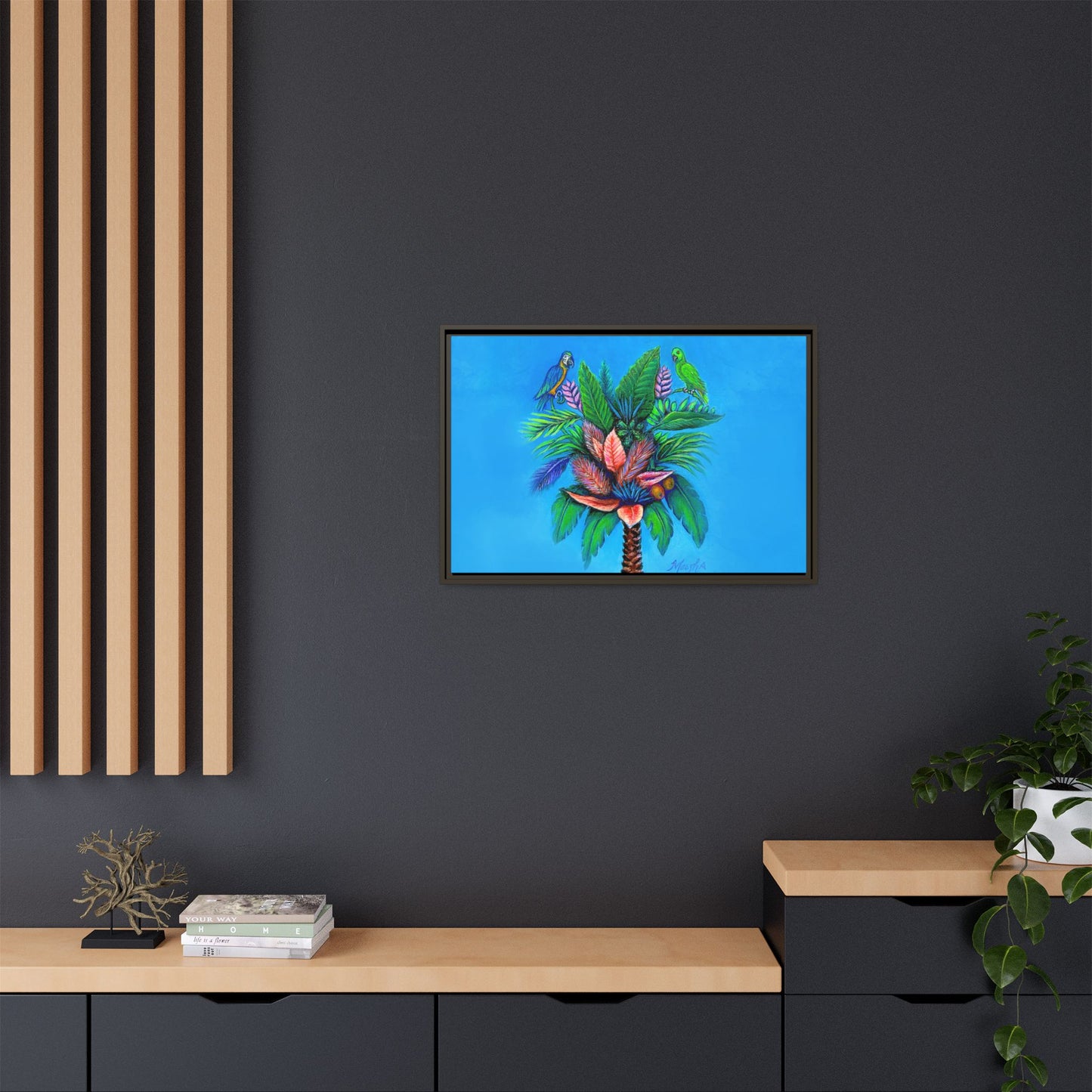 Palm Tree of Life Framed Canvas Print