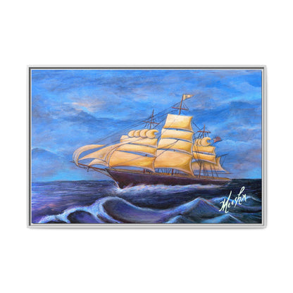 Whimsical Wavehopper Framed Canvas Print