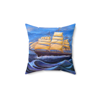 Whimsical Wavehopper Spun Polyester Square Pillow