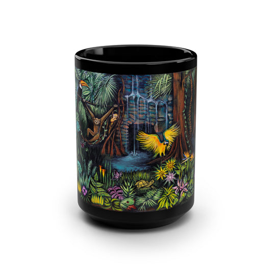 Amazonia Black Mug, 15oz