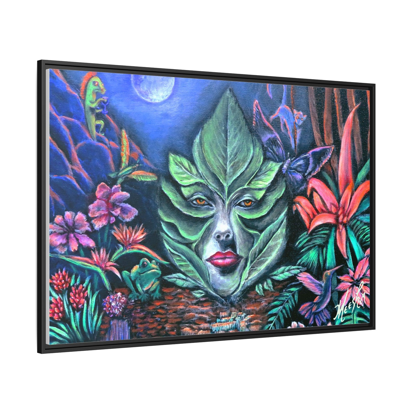 Moonlight Mischief Framed Canvas Print