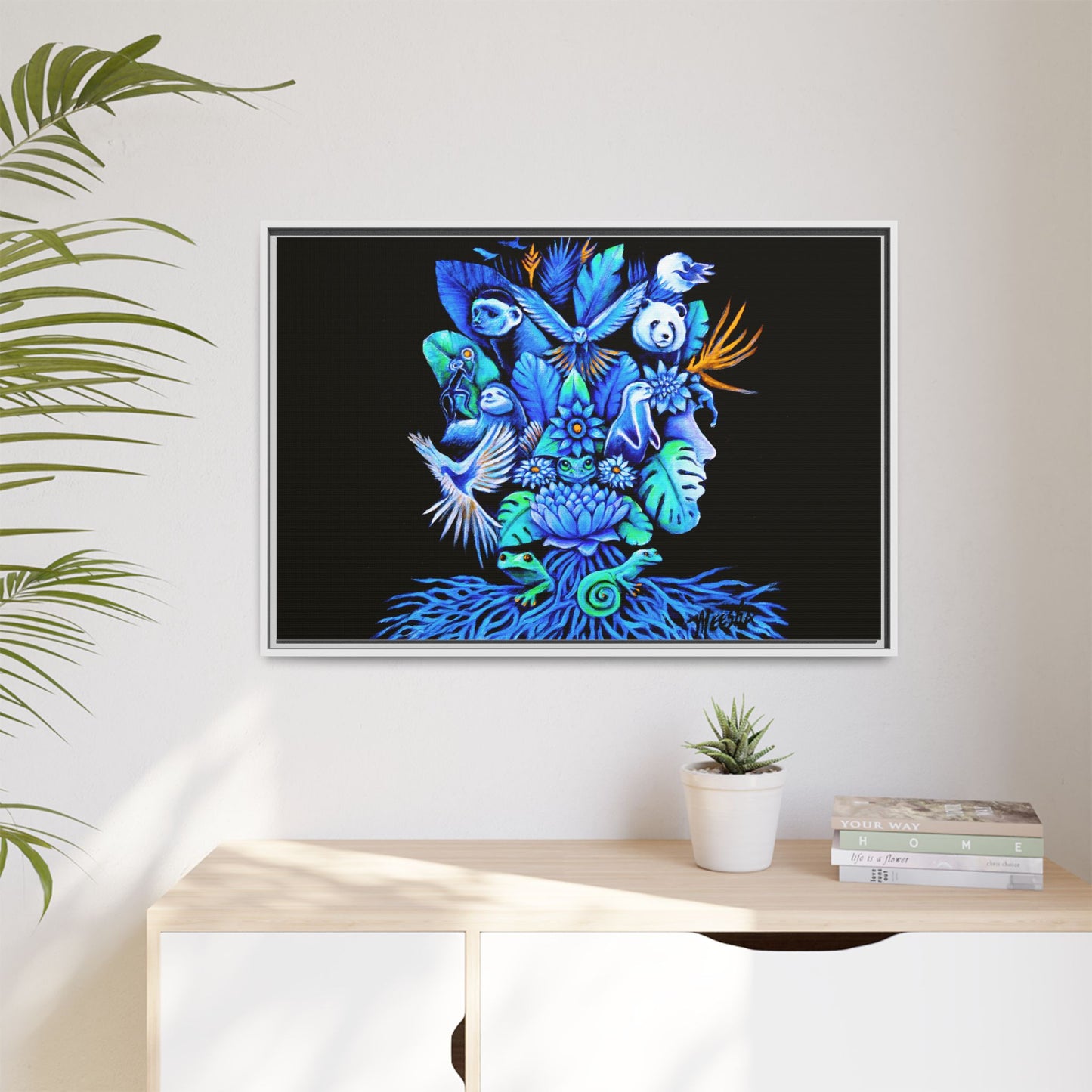 Out of The Blue Framed Canvas Print