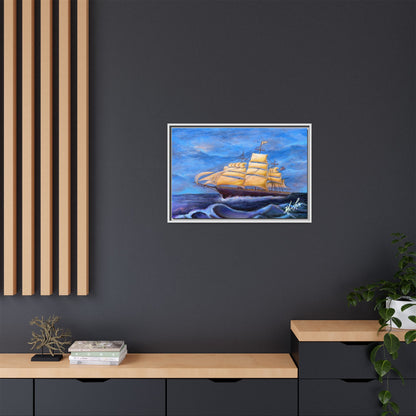 Whimsical Wavehopper Framed Canvas Print