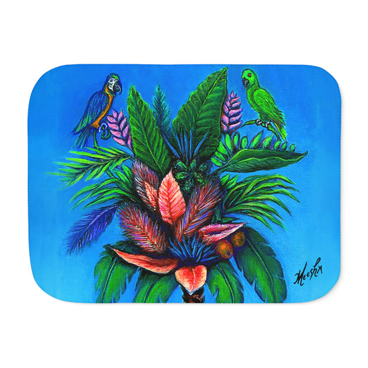 Colorful and Cozy Palm Tree of Life Favorite Sherpa Blanket