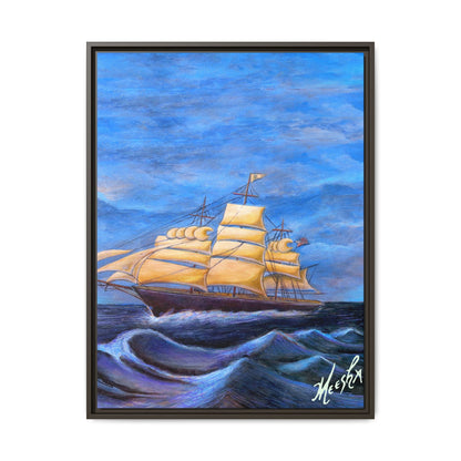 Whimsical Wavehopper Framed Canvas Print