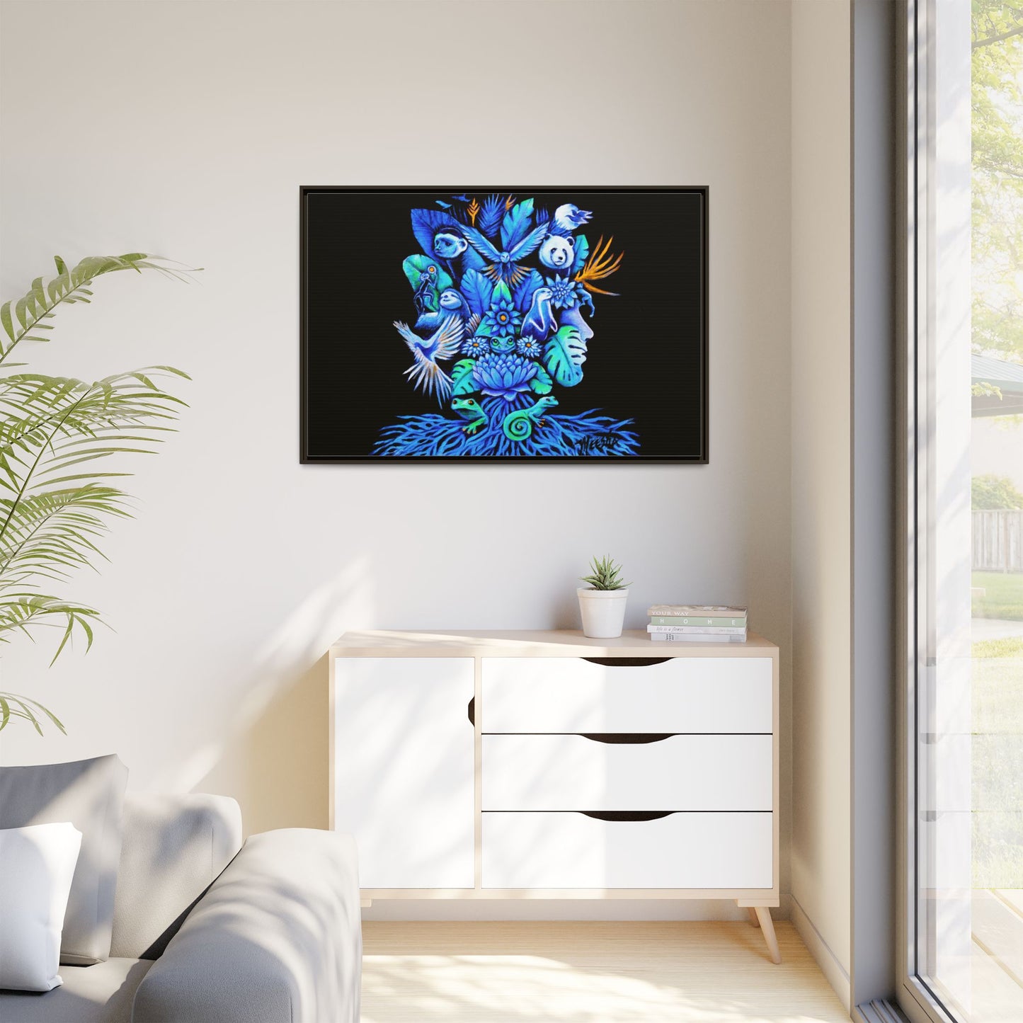 Out of The Blue Framed Canvas Print