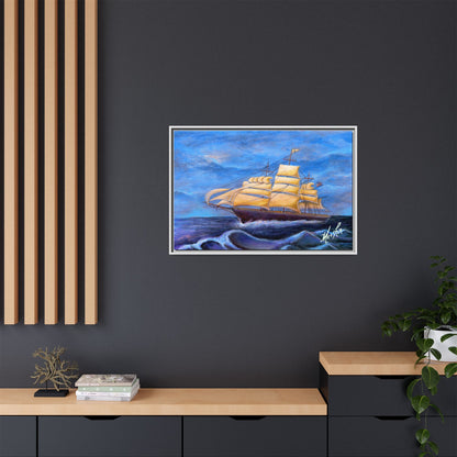 Whimsical Wavehopper Framed Canvas Print