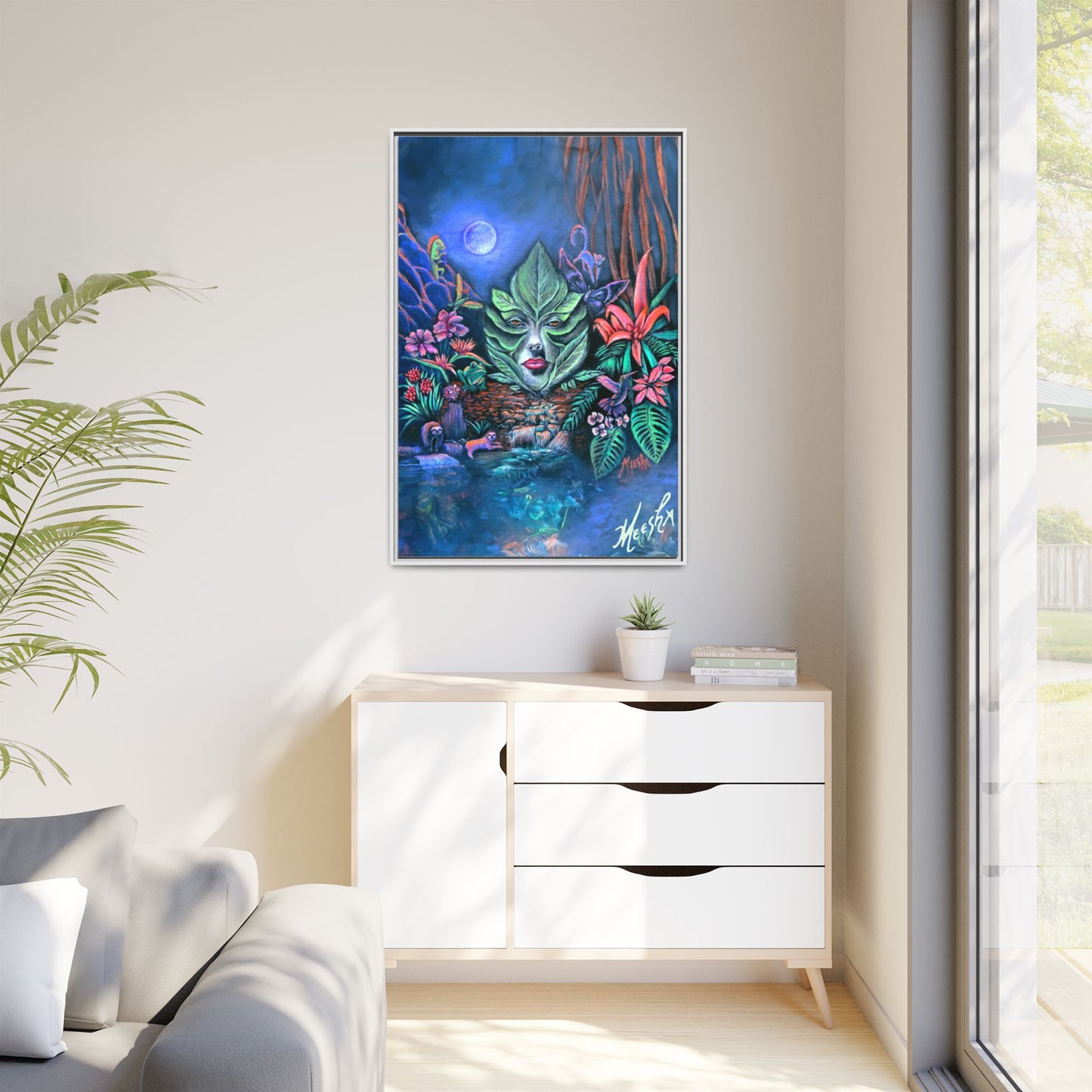 Moonlight Mischief Framed Canvas Print