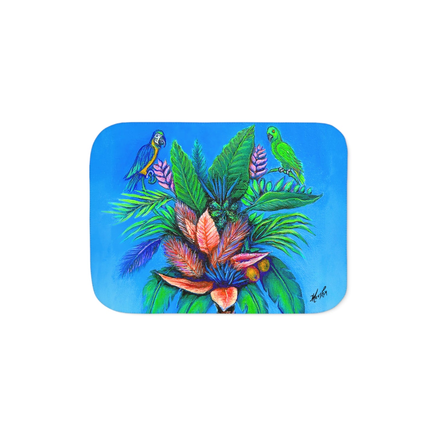 Colorful and Cozy Palm Tree of Life Favorite Sherpa Blanket