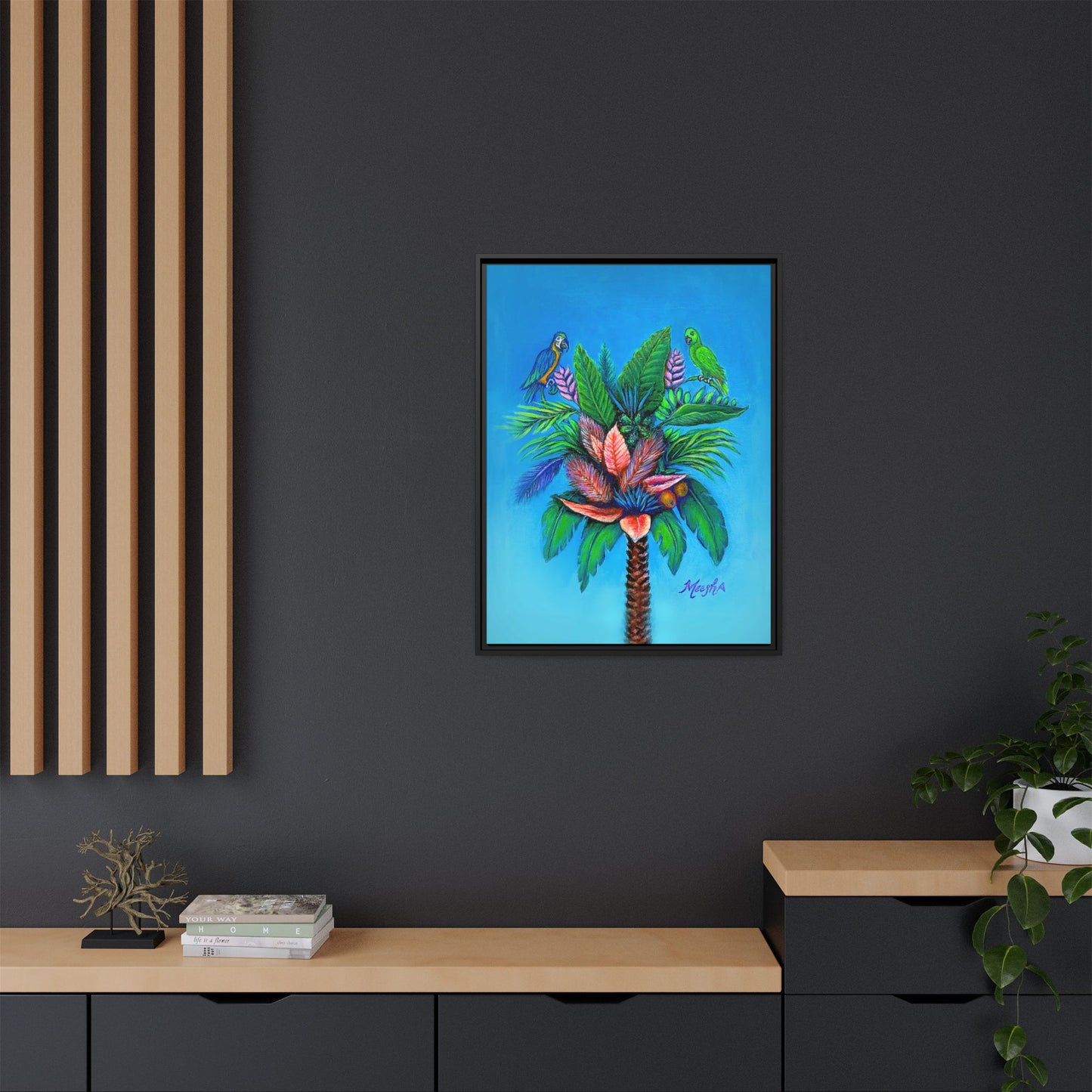 Palm Tree of Life Framed Canvas Print