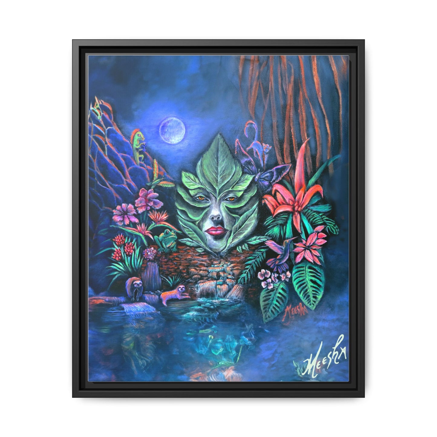 Moonlight Mischief Framed Canvas Print