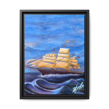 Whimsical Wavehopper Framed Canvas Print
