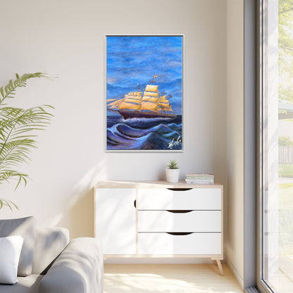 Whimsical Wavehopper Framed Canvas Print