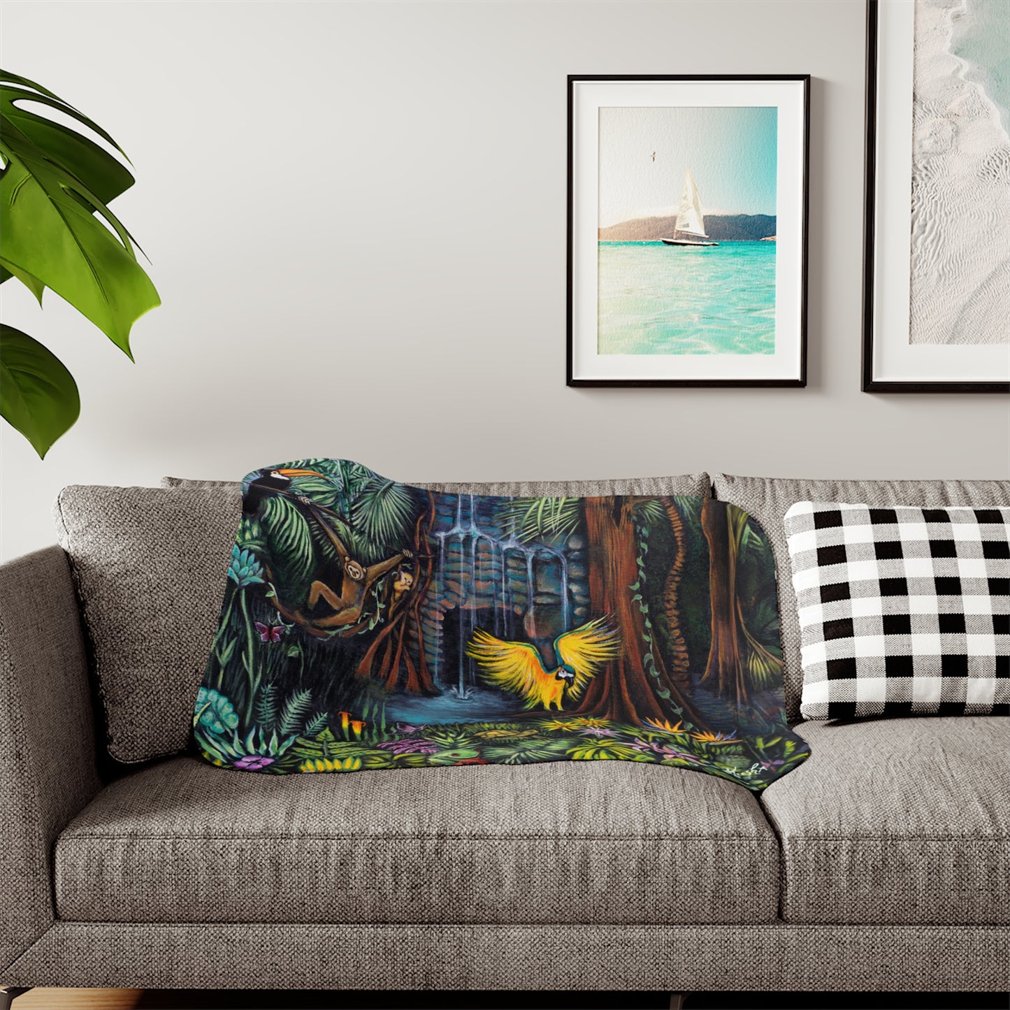 Colorful and Cozy Amazonia Favorite Sherpa Blanket