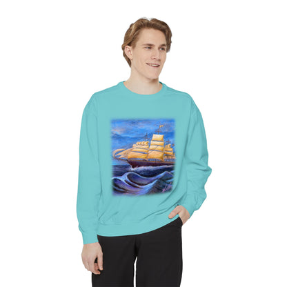 Whimsical Wavehopper Unisex Garment-Dyed Sweatshirt