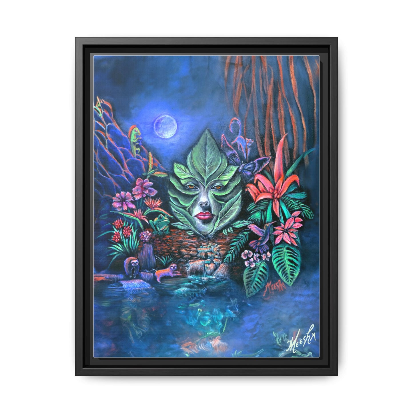 Moonlight Mischief Framed Canvas Print