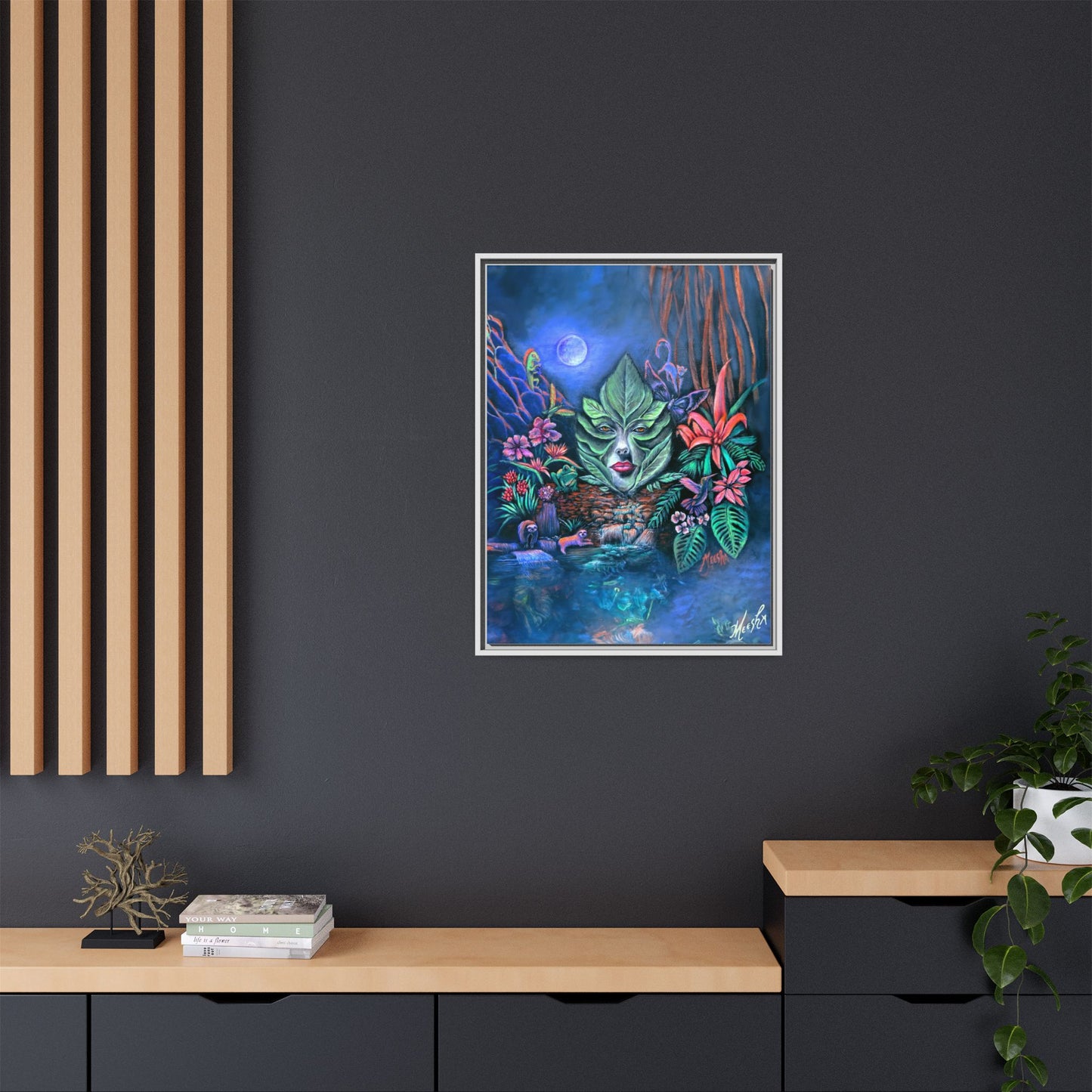 Moonlight Mischief Framed Canvas Print