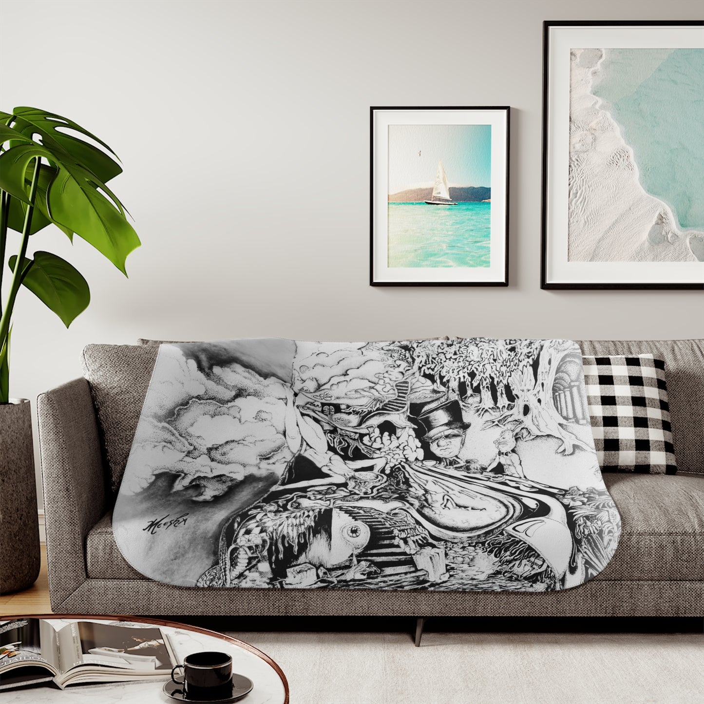 Colorful and Cozy Alice In Blunderland Super Snuggly Sherpa Blanket