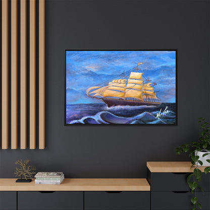 Whimsical Wavehopper Framed Canvas Print