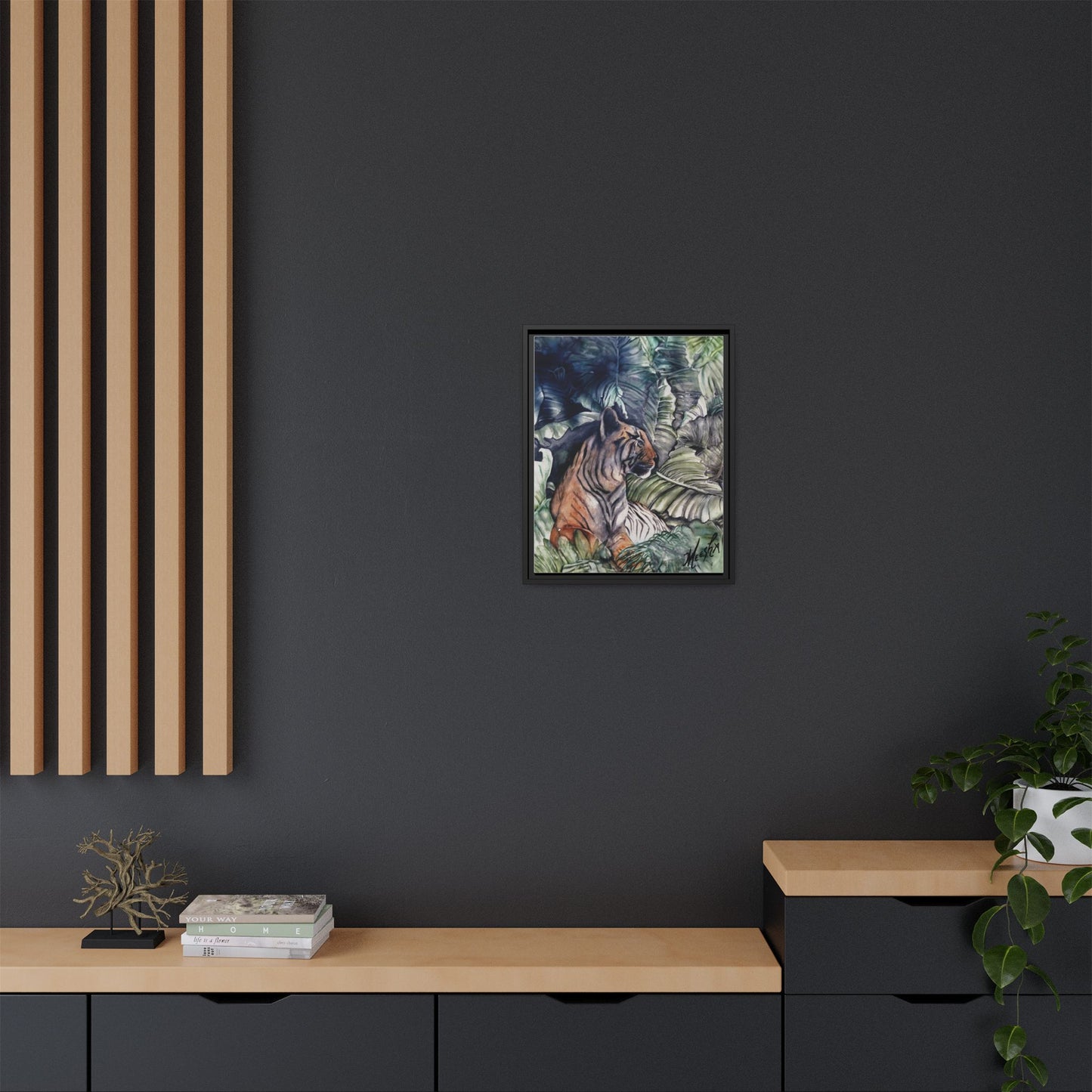 Watchful Warrior Framed Canvas Print