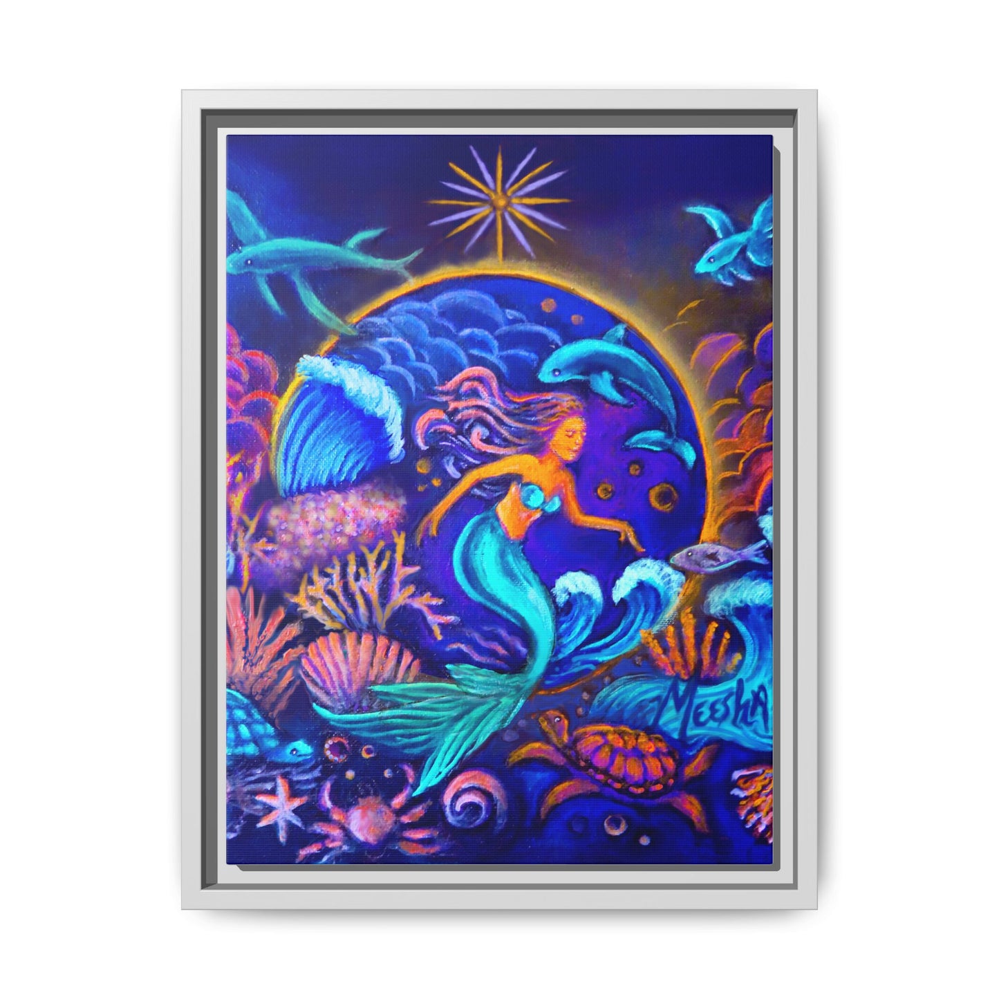 Celestrial Extraterrestrial Framed Canvas Print