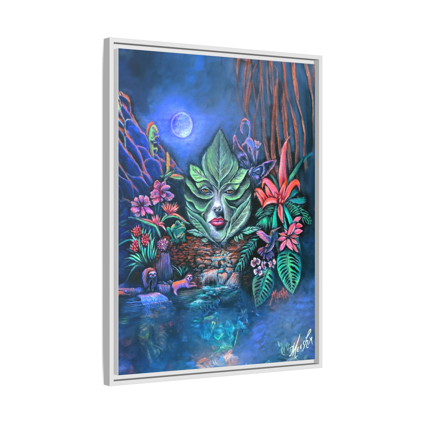 Moonlight Mischief Framed Canvas Print
