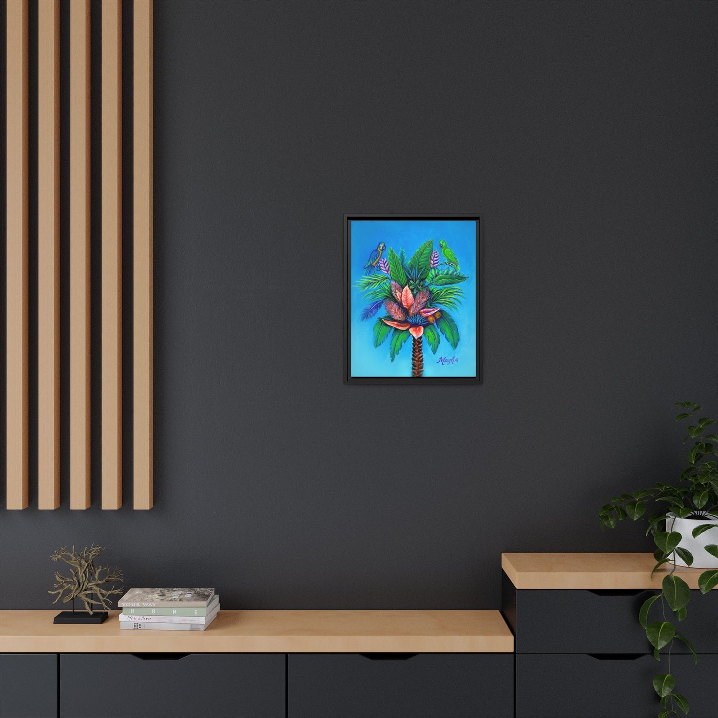 Palm Tree of Life Framed Canvas Print